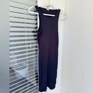 black midi dress